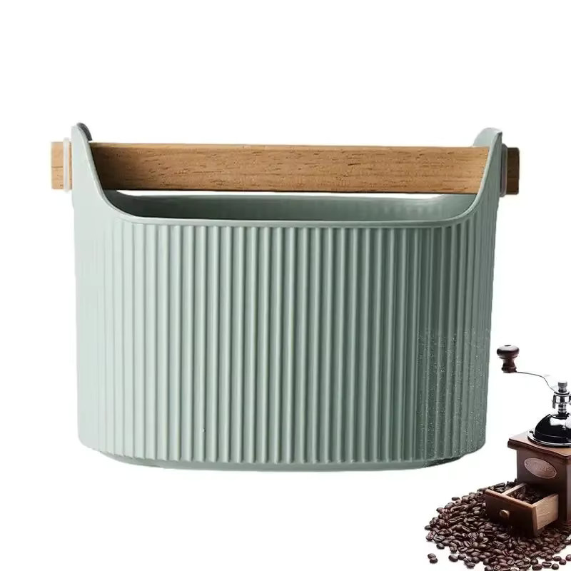 Kaffee-Klopfbox Espresso-Müllbehälter für Kaffeesatz mit abnehmbarer Klopfstange und rutschfester Basis, rund, schwarz - Bild 2