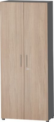 Schäfer Shop Select Schrank Start Off mit 6 Türen, abschließbar, Farbe Graphit/Eiche, B/T/H: 80 x 42 x 224 cm - Bild 1