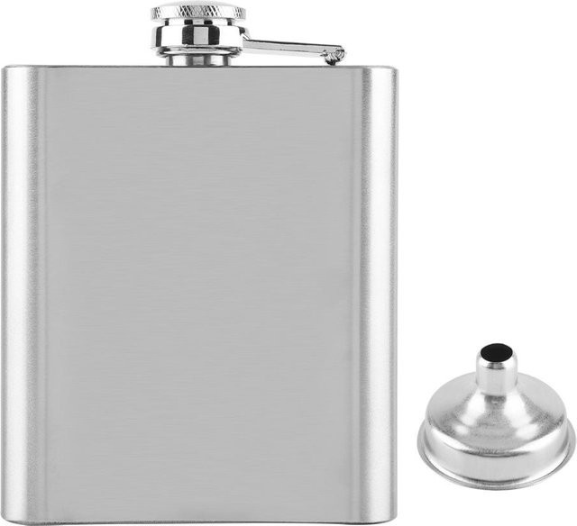 Edelstahl-Taschenflasche von CosyHome für Whisky, Likör oder Wein in Weiß, 207 ml - Bild 1