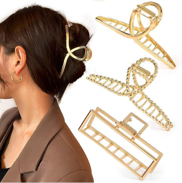 YULIN Metall Krallenclip, 3 Stück, für schweres und langes Haar - Bild 1