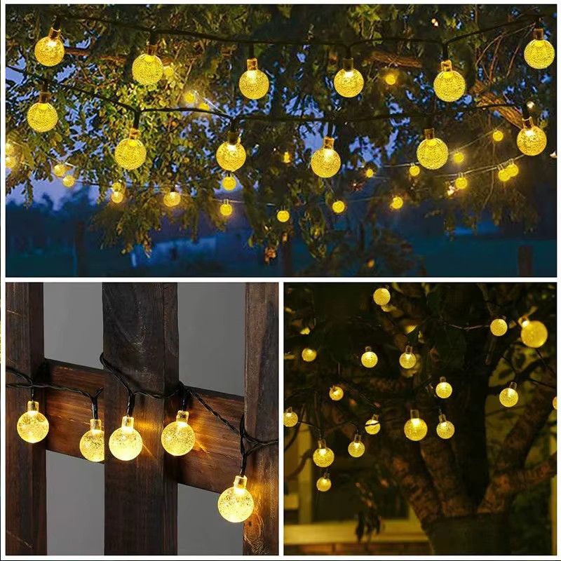 Solar LED Kristall Globe Lichterkette mit 60 LEDs und 8 Beleuchtungsmodi, IP65 wasserdicht, ideal für Garten und Party-Dekoration - Bild 4