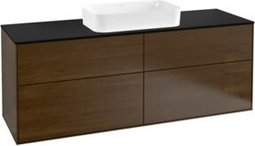Villeroy & Boch Waschtischunterschrank Finion Wandmontiert in Walnuss Veneer Braun Breite: 160 cm - Bild 1