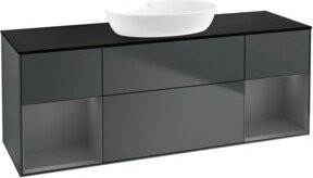 V&B Finion Waschtischunterschrank mit Wandbeleuchtung, Breite: 160 cm, Tiefe: 50,1 cm, Höhe: 50,1 cm, lackiert in matt dunkelblau - Bild 1