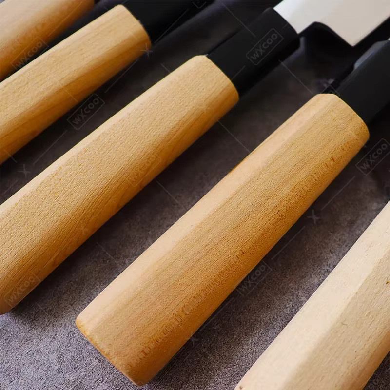 WXCOO Professionelles Japanisches Kochmesser für Sushi und Sashimi in Silber mit Holzgriff - Bild 3