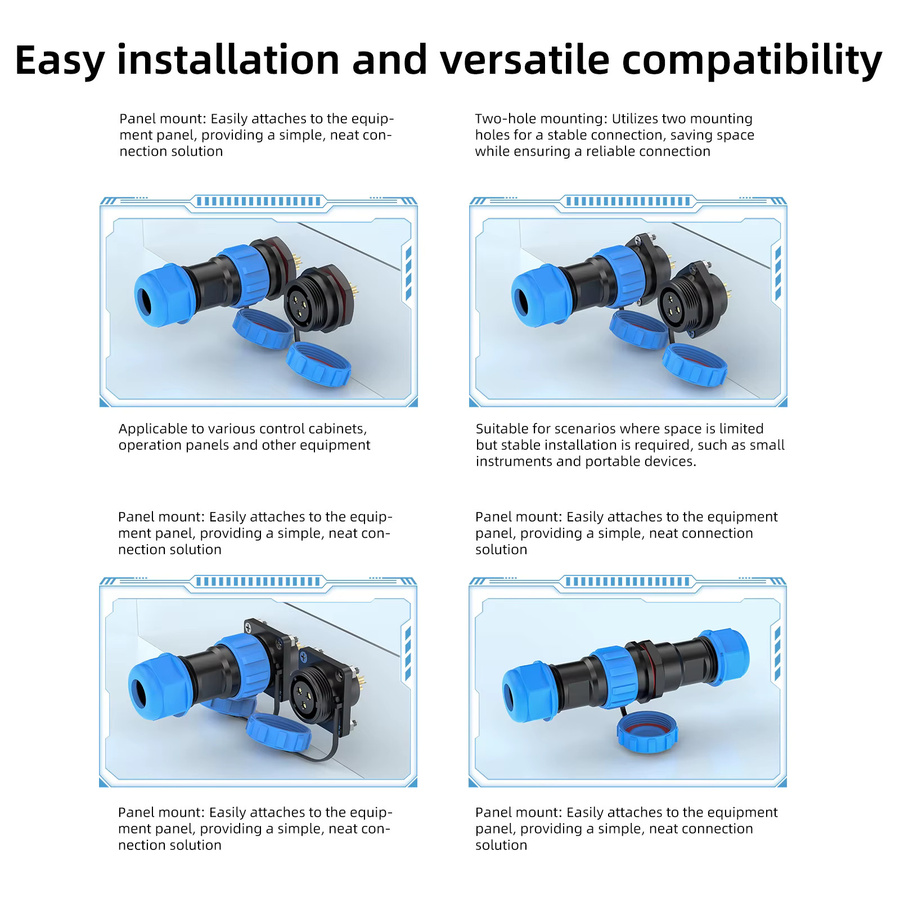 E-WeiChat SP17 Industrieller IP68 Wasserdichter Luftfahrtstecker Einbau-Steckverbinder Männlich-Weiblich für elektrisches Kabel - Bild 2