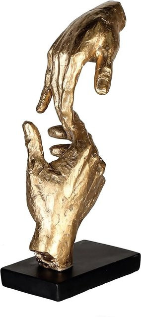 Gilde Skulptur Two Hands in Gold und Schwarz, moderne Tischdekoration, Höhe: 29 cm, Breite: 13,5 cm - Bild 1