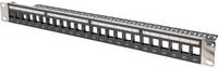 Digitus Modulares 24-Port Netzwerk-Patchpanel unbestückt in Schwarz und Grau, 1 HE, Breite: 48,3 cm - Bild 1