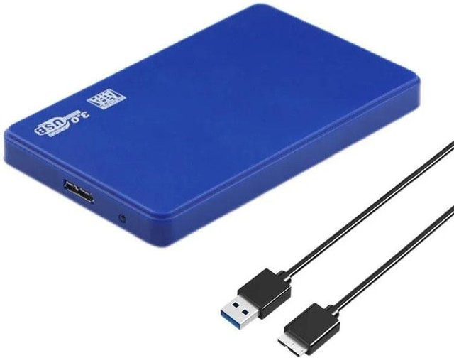 Kebidumei USB 3.0 auf 2,5 Zoll SATA HDD SSD Festplattengehäuse, mobiles externes Speichergehäuse für PC, Laptop und Smartphone, Blau - Bild 1