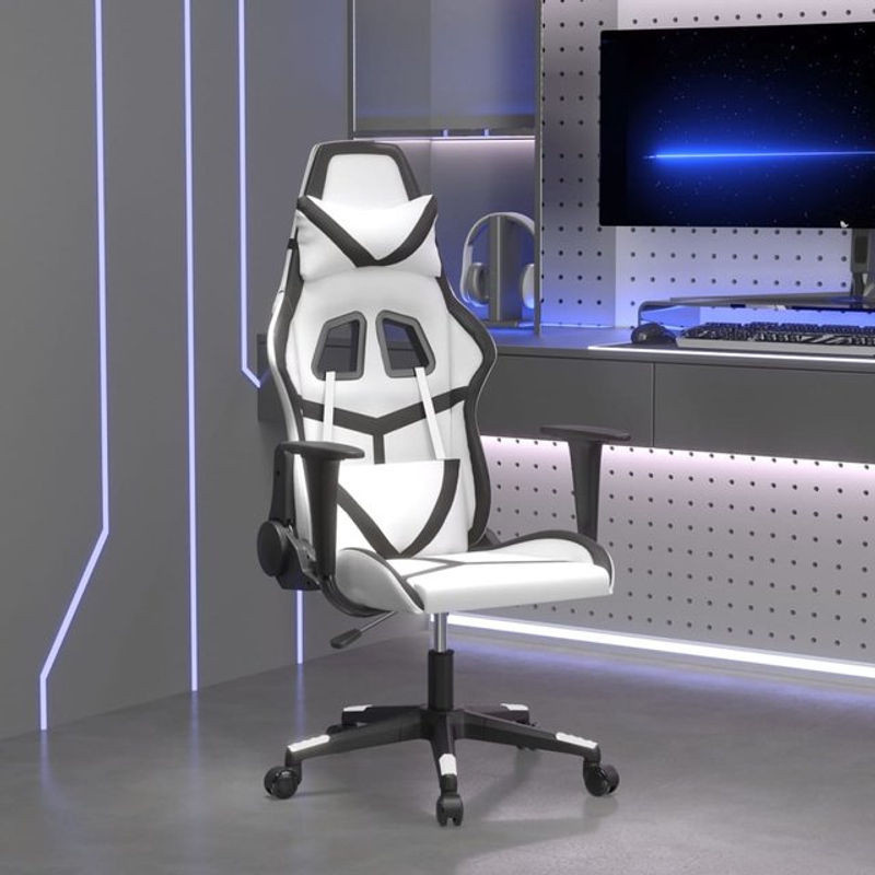 Vidaxl Gaming-Sessel aus Kunstleder in Weiß-Schwarz - Bild 1