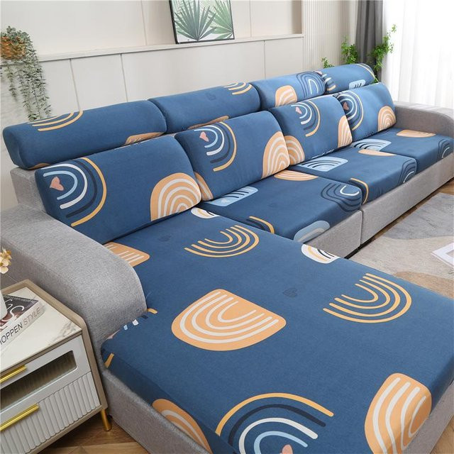 Yiran bag Stretch Sofa Sitzkissenbezug mit Grafikprint, Blau, elastisch und rutschfest - Bild 1
