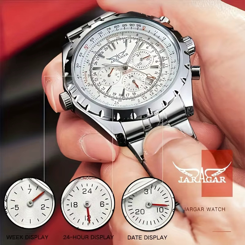 FORSINING Armbanduhr, mechanisch, Edelstahl, Weiß, Herren - Bild 3