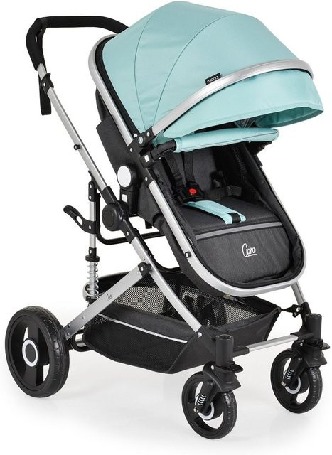 Moni Kinderwagen Ciara Tragetasche und Wickeltasche in Blau Schwarz mit faltbarem Sportsitz und umkehrbarem Sitz - Bild 1