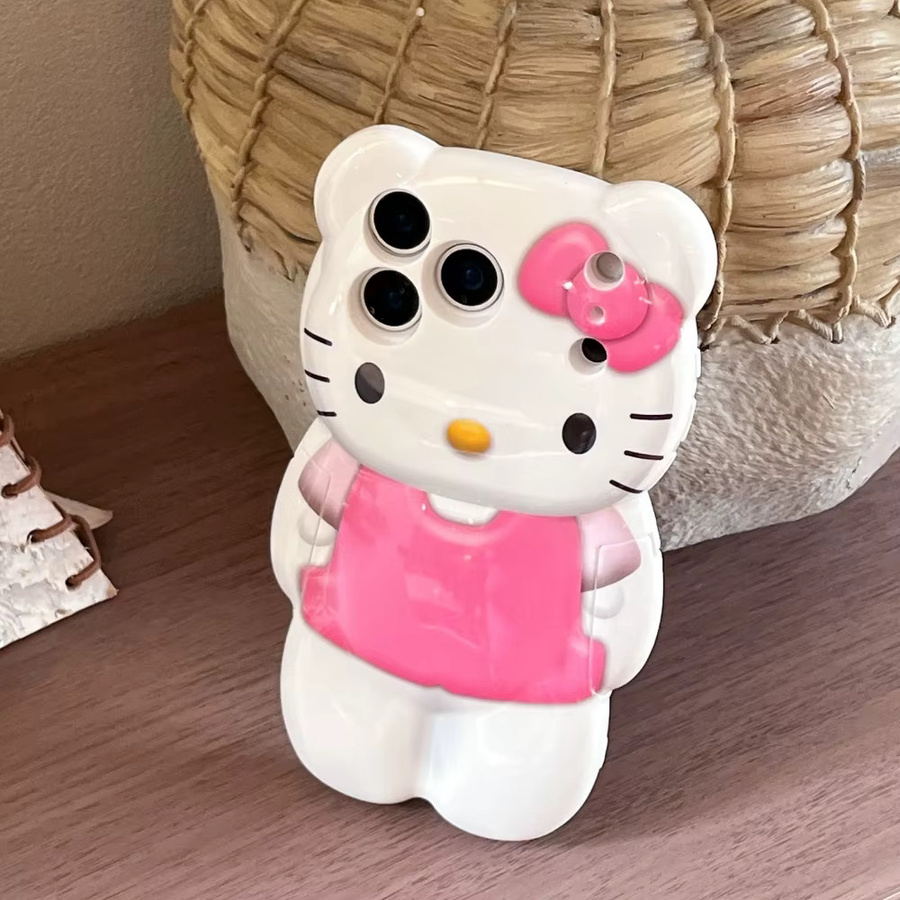 Sanrio KT Bär Silikon Handyhülle in Pink für iPhone Modelle, stoßfeste Hard Cover Schutzhülle - Bild 2
