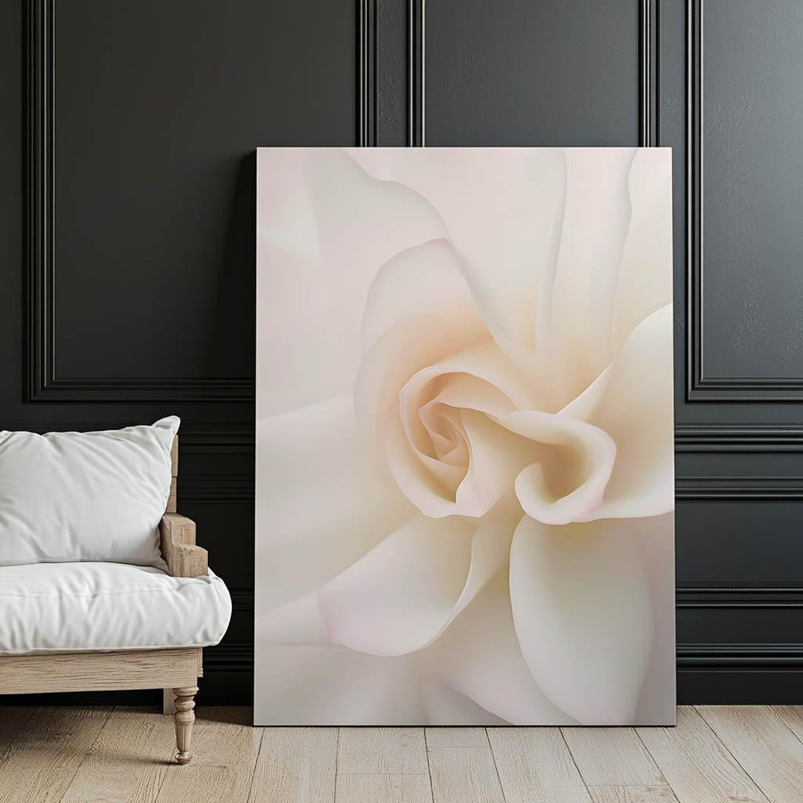 Harmony Posters Wandbild Ätherische Weiße der Rose in Weiß auf mattem Papier mit dunkelbraunem Holzrahmen, B: 30 cm, H: 40 cm - Bild 3