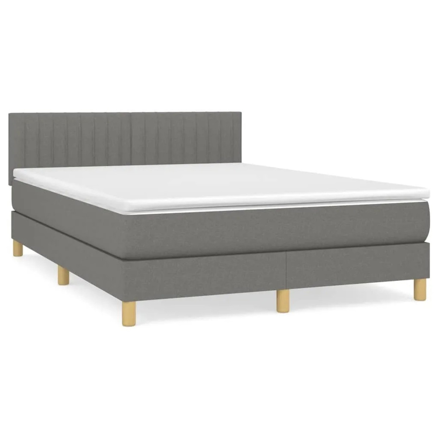 vidaXL Boxspringbett mit Matratze Hybrid-Design in Dunkelgrau, B/T/H: 140 x 190 x 78 cm - Bild 2