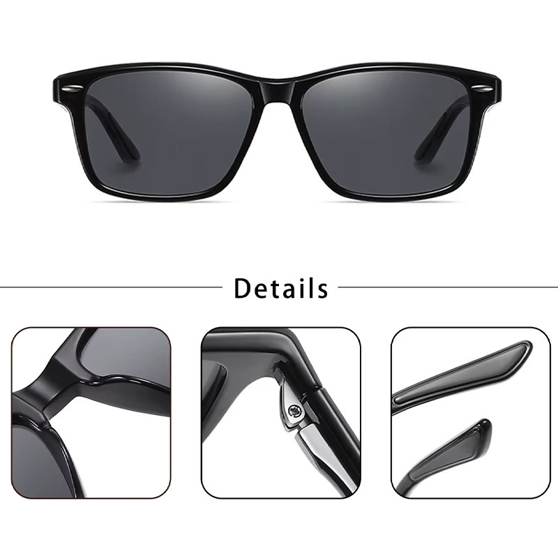 HBK Sonnenbrille, quadratisch, Vollrand, schwarz, polarisiert, Unisex - Bild 2