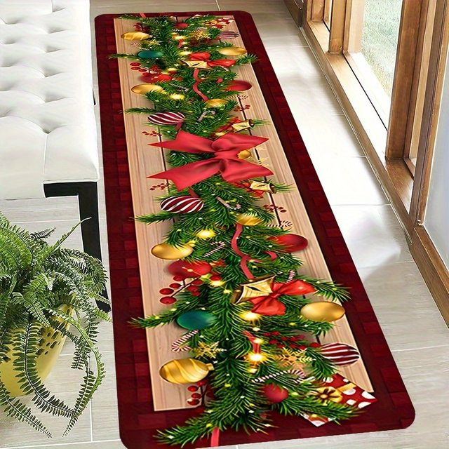 VIKAMA Weihnachtsteppich in Multicolour für Wohnzimmer, Schlafzimmer und Flur, B/T: 60 x 40 cm - Bild 1