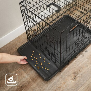 FEANDREA Hundekäfig klappbar in Schwarz mit 2 Türen, B/T/H: 107 x 70 x 77,5 cm - Bild 3