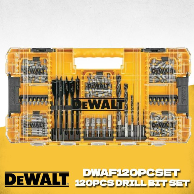 DeWalt DWAF120PCSET Maxfit Ultra Stahlbohrer und Schraubendreher-Bits Set aus HSS, 120-teilig, Gelb - Bild 1