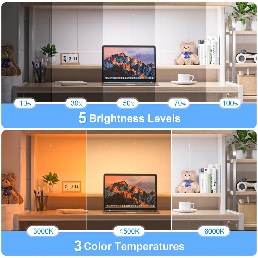 YJMP Super Lighting LED Touch Tischlampe dimmbar mit 5 Farbmodi, wiederaufladbare Spiegelleuchte für Make-up und Nachttisch - Bild 4
