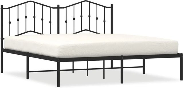 vidaXL Bettgestell aus Metall mit Kopfteil in Schwarz, klassisch pulverbeschichtet, B/T/H: 180 x 200 x 187 cm - Bild 1