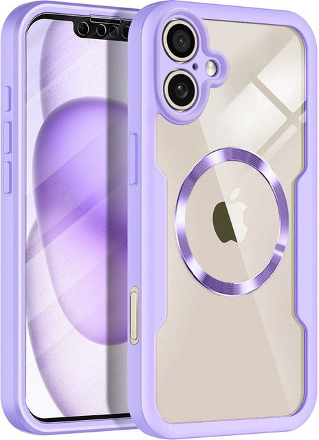Techsuit ColorVerse 360 MagSafe Hülle für Apple iPhone 17 in Lila und Transparent - Bild 1