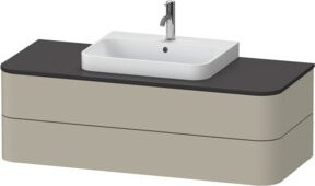 Duravit Waschtischunterschrank Happy D.2 Plus in Tau s-matt mit 2 Schubladen, Breite: 130 cm, Tiefe: 55 cm, Höhe: 40,8 cm - Bild 1