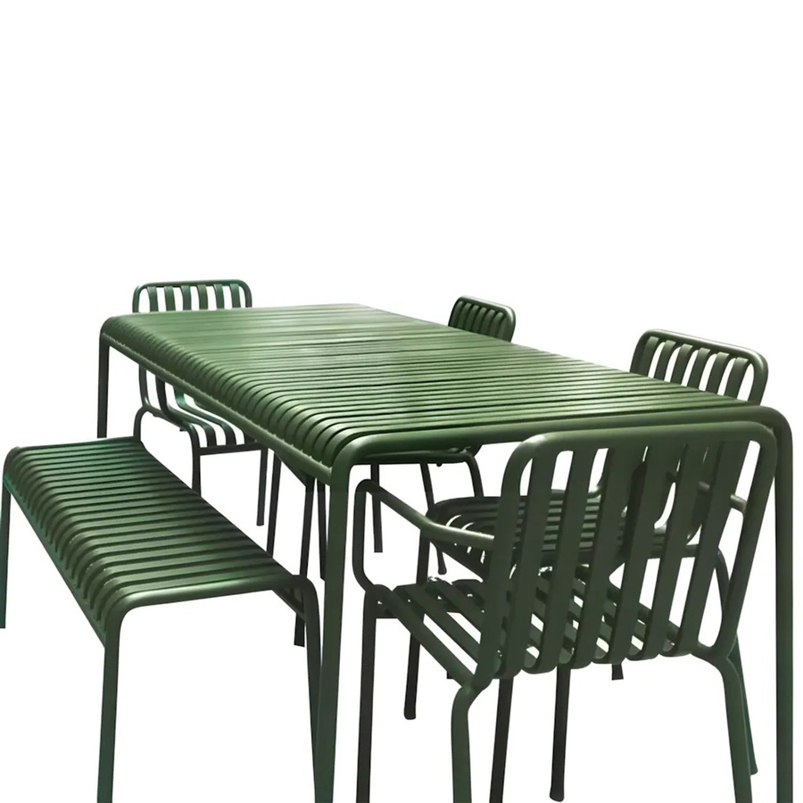 360Home Gartenmöbel Set aus Eisen in Grün mit Tisch und Stühlen, Breite: 140 cm - Bild 2