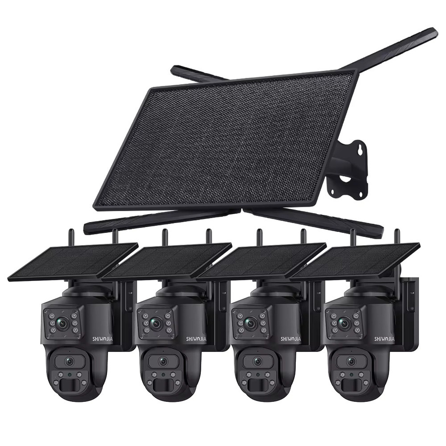 SHIWOJIA Solar Sicherheitssystem Kit mit 4 Kameras, 6MP WiFi und 4G Solar Router, Schwarz, mit 2-Wege-Gespräch und Nachtsicht - Bild 7
