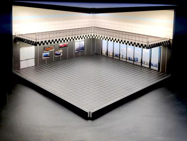 meiduoxing Diecast Auto Garage Diorama, Modell Vitrine, LED-Beleuchtung - Bild 1