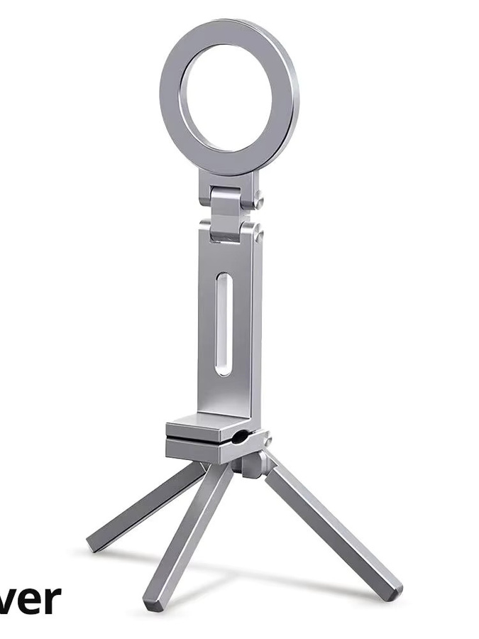 FONKEN Magnetischer faltbarer Telefonstativhalter mit 360-Grad-Drehung für iPhone und MagSafe, Grau/Silber - Bild 5
