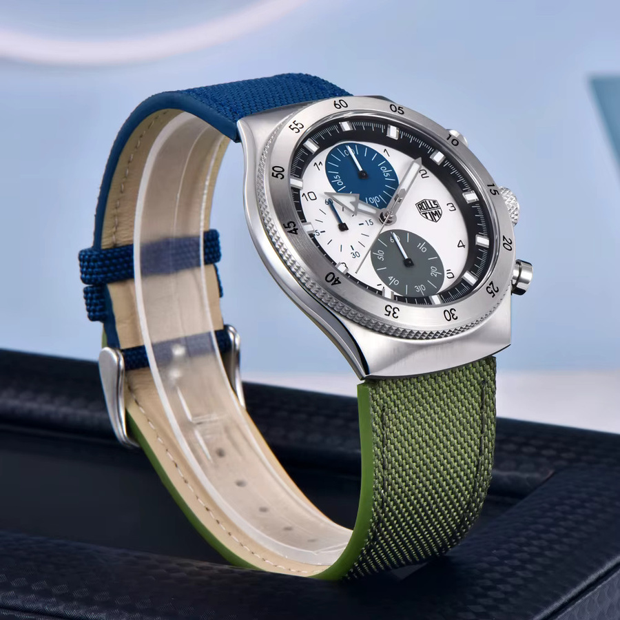 RollsTimi Armbanduhr Chronograph, Quarz, Saphirglas, Nylon, Grün, Herren - Bild 2