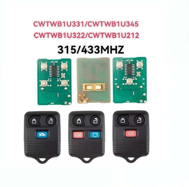 QCONTROL Autoschlüssel mit 3/4-Tasten und Fernbedienungssender 315MHz für Ford Ecosport und Mazda Tribute V6 3.0 in Schwarz - Bild 1