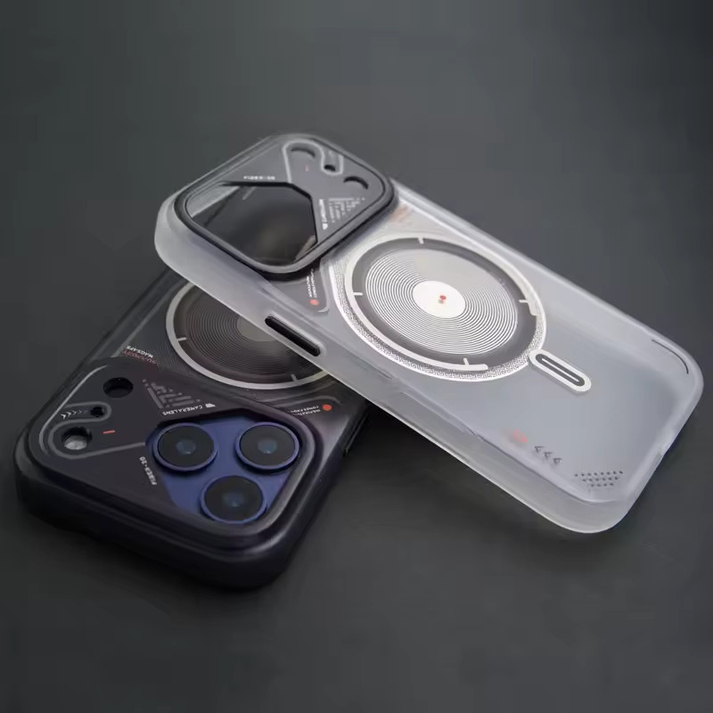 MagSafe Mecha Magnetische Handyhülle für iPhone 17 Air, 16 Pro Max, 15, 14, 13 in Schwarz, Matt Transluzent mit kabellosem Laden und Bumper PC Cover - Bild 3