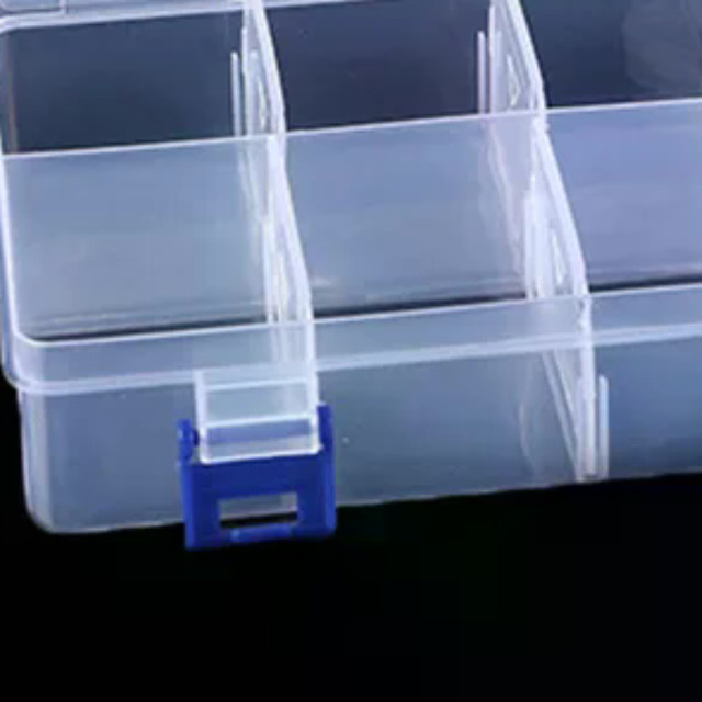 KOQZM Multifunktionaler Werkzeugkoffer mit 8 Fächern, Transparente Kunststoff-Aufbewahrungsbox für Schrauben und Elektronikkomponenten, B/T/H: 20 x 13,5 x 4,5 cm - Bild 1