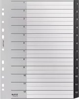 Leitz Registermappe Recycle A4 Schwarz mit Taben 1-12 aus recycelbarem Kunststoff - Bild 1