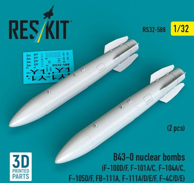 ResKit Models B43-0 Nuclear Bombs, 2-teiliges Set, 3D Printed - Bild 1