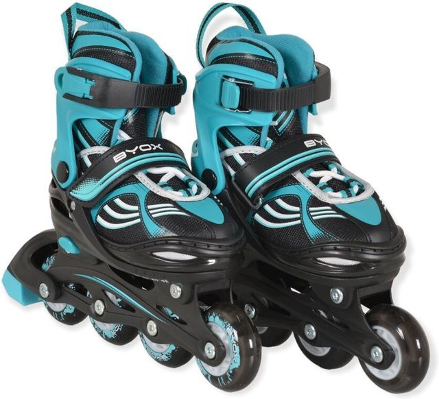 Byox Inliner 2 in 1 Double blau Rollschuhe verstellbar M (Gr. 34-38) - Bild 1