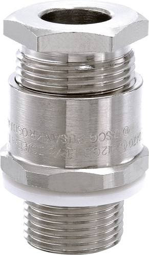 Wiska Kabelverschraubung M20 aus vernickeltem Messing mit Gegenmutter und Dichtung in Silber - Bild 1