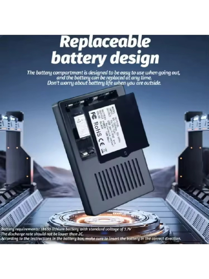 TTAKA7 Mini DC USV Unterbrechungsfreie Stromversorgung für Router und WLAN-Modem, 5V 9V 12V 220V, Schwarz, mit austauschbarem 18650 Akku - Bild 6