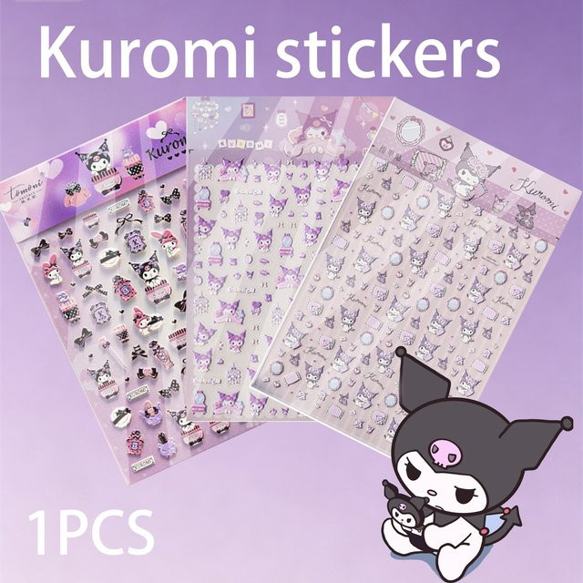 Sanrio Kuromi Nagelaufkleber, 5D Geprägt, Selbstklebend - Bild 1