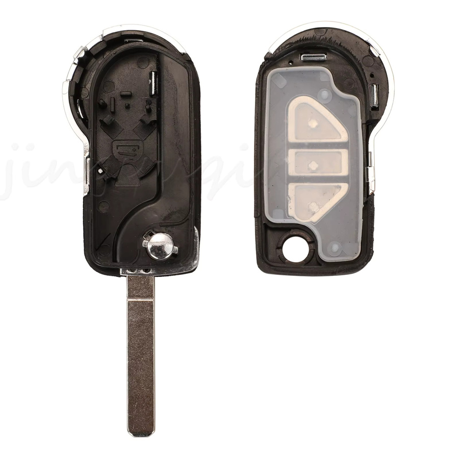 Jingyuqin Flip Remote Auto Schlüssel FOB Fall Shell für Citroen DS3 und Peugeot 2/3 Tasten, Farbe: Schwarz, Uncut VA2 Schlüsselklinge, Auto Gehäuse Abdeckung - Bild 4