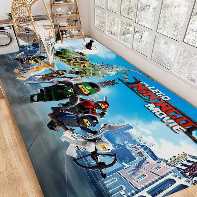 Ninjago Kinderzimmerteppich mit Streifenmuster, rutschfest und wasserabsorbierend, B/T: 60 x 90 cm, Multicolour - Bild 1