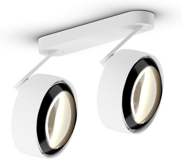 Occhio Più alto 3d doppio VOLT LED-Deckenstrahler in Weiß matt mit schwarzer Linse, dimmbar, warmweiß 2700K - Bild 1