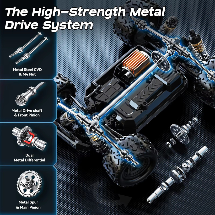 Womaqu 4x4 RC-Auto, ferngesteuertes Offroad-Auto, Maßstab 1:18, 2 Batterien - Bild 7