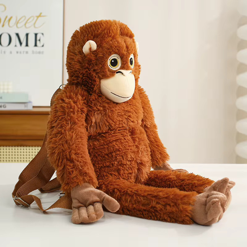 MIAOOWA Orang-Utan Plüschtier, Rucksack Schultertasche, Puppe, Braun - Bild 3