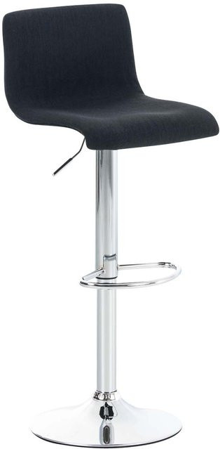 TPFLiving Barhocker Hope mit Stoffbezug in Schwarz und Metallgestell in Chromoptik, H 110 x B 39 x T 36 cm - Bild 1