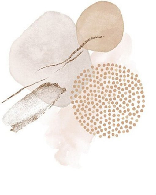 TPFLiving Luxus Poster Leinwand mit abstrakten Motiven in Beige, Braun und Weiß, Modell B, Breite: 50 cm, Höhe: 70 cm - Bild 1