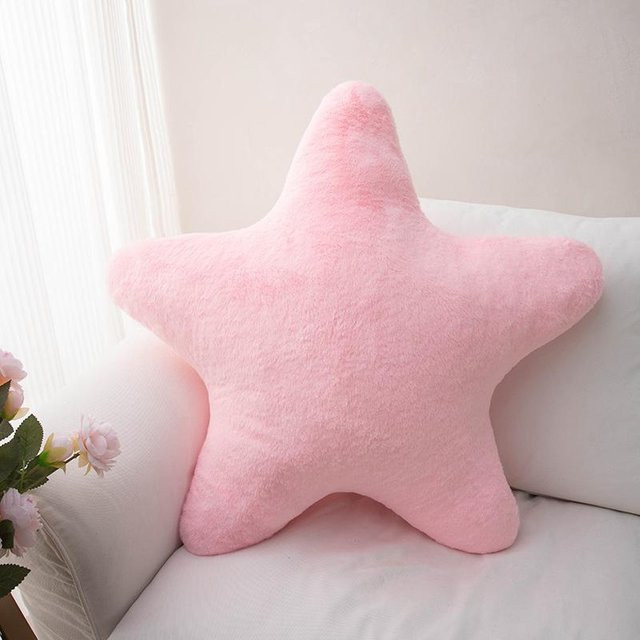 Dekoratives Sternkissen aus weichem Plüsch in Rosa, Durchmesser: 60 cm - Bild 1