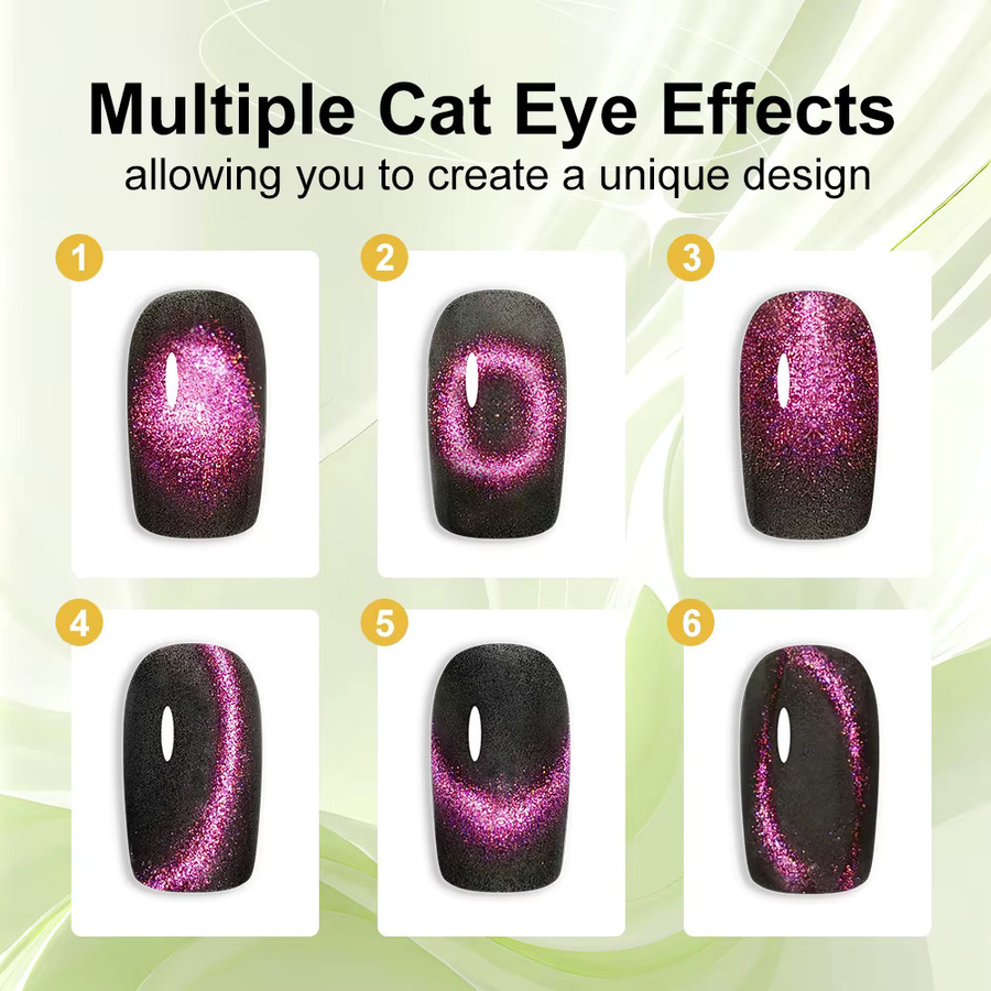 Limegirl Nagellack-Set, Rainbow Glitter Cat Eye, Schimmernd, Unisex - Bild 4